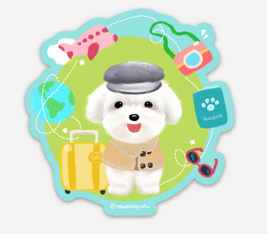 traveldogtofu logo Sticker